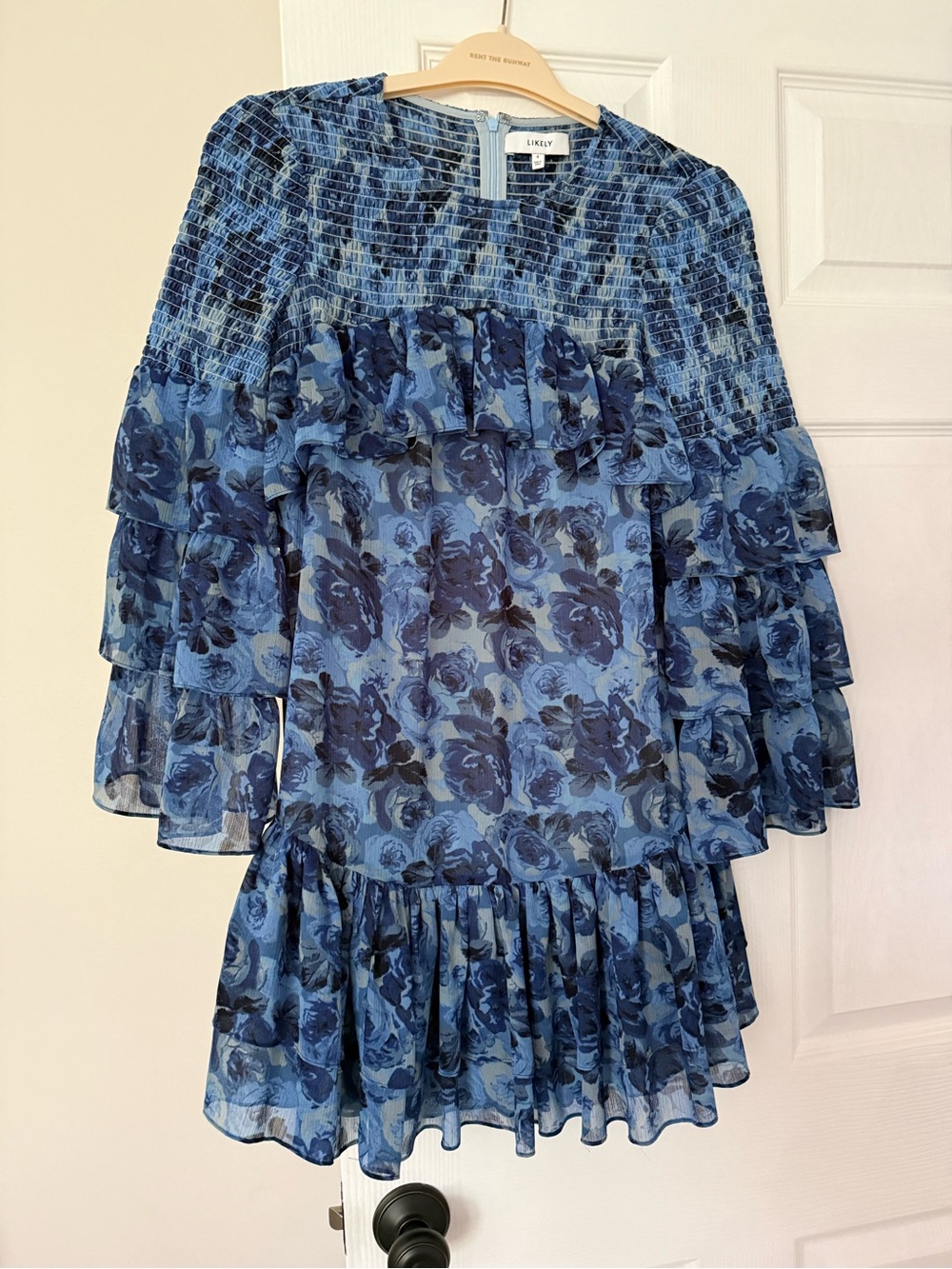 Likely Blue Floral Ruffle Women’s Dress